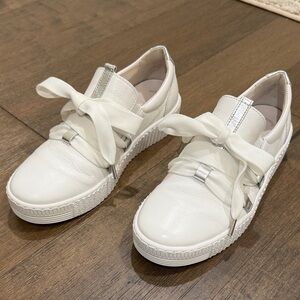 Gabor Cream Sneakers with Silver Accents